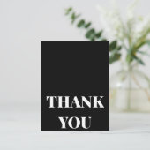 Elegante zwart-wit bedankkaart Trouwen/Coupé Briefkaart (Staand voorkant)