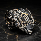 Elegante Zwart Wit Beige Stropdas