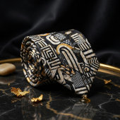 Elegante Zwart Wit Beige Stropdas