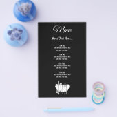 Elegante zwart-wit bestek bewerkbare menu flyer (Enkel)