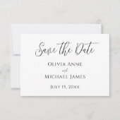 Elegante Zwart & Wit Bewaar de Datum Save The Date (Voorkant)