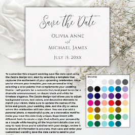 Elegante Zwart & Wit Bewaar de Datum Save The Date
