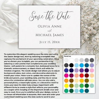 Elegante Zwart & Wit Bewaar de Datum Save The Date