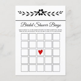 Elegante zwart-wit bloem bruids bingokaart informatiekaartje