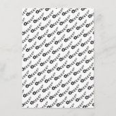 Elegante zwart-wit bloem bruids bingokaart informatiekaartje (Achterkant)