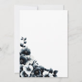 Elegante zwart-wit bloemen opslaan de datum kaart (Achterkant)