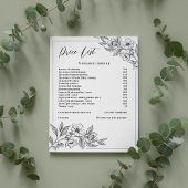 Elegante zwart-wit bloemen schoonheid prijslijst