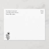 Elegante zwart-wit bloemen verlovingsfeest briefkaart (Achterkant)