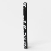 Elegante zwart-wit bloemendamask Case-Mate iPhone case (Achterkant/links)