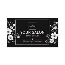 Elegante Zwart & Wit Bloemenkapsalon