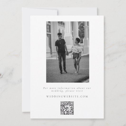 Elegante zwart & wit bloemenkool foto bruiloft save the date (Achterkant)