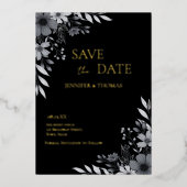Elegante Zwart & Wit Bloemstuk Bewaar de kaart (Voorkant)