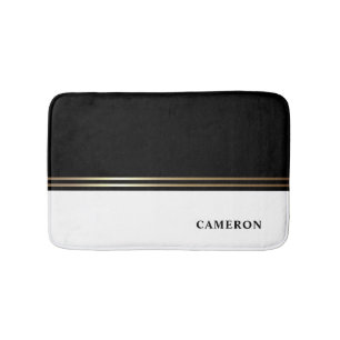 Elegante zwart-wit blok Folie gepersonaliseerd Badmat