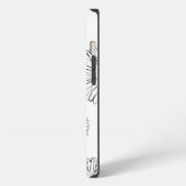 Elegante zwart-wit Boho Chic Madeliefjespatroon iPhone Hoesje (Linkerkant)