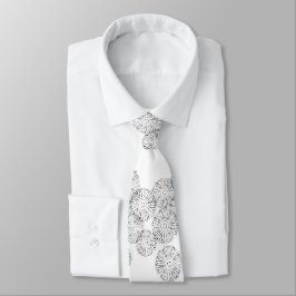 Elegante zwart-wit Boho Chic Madeliefjespatroon Stropdas