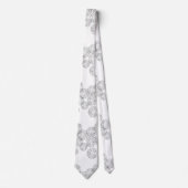 Elegante zwart-wit Boho Chic Madeliefjespatroon Stropdas (Voorkant)