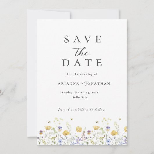 Elegante Zwart Wit Boho Fotocollage Wedding Save The Date (Voorkant)