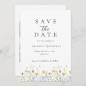 Elegante Zwart Wit Boho Fotocollage Wedding Save The Date (Voorkant / Achterkant)