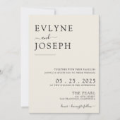 Elegante zwart-wit Boho QR Code Wedding Kaart (Voorkant)