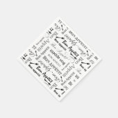 Elegante zwart-wit Bon Appetit Franse chef-kok Servetten (Hoek)