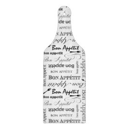 Elegante zwart-wit Bon Appetit Franse chef-kok Snijplank