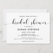 Elegante zwart-wit bruids douche uitnodiging (Voorkant)