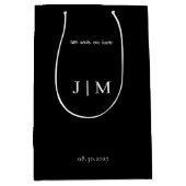 Elegante zwart-wit bruidstas medium cadeauzakje (Voorkant)