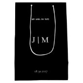 Elegante zwart-wit bruidstas medium cadeauzakje (Achterkant)