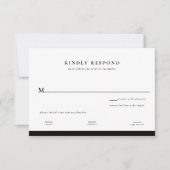 Elegante zwart-wit bruiloft antwoord Kaart (Voorkant)