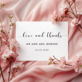 Elegante zwart-wit bruiloft bedankkaart