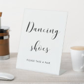 Elegante zwart-wit bruiloft dansschoenen reclamebord met voetstuk (Insitu)