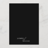 Elegante zwart-wit bruiloft details Kaart (Achterkant)
