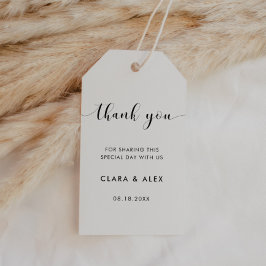 Elegante zwart-wit bruiloft gunst cadeau labels cadeaulabel