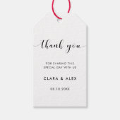 Elegante zwart-wit bruiloft gunst cadeau labels cadeaulabel (Voorkant)