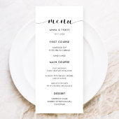 Elegante zwart-wit bruiloft menukaart