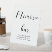 Elegante zwart-wit bruiloft Mimosa Bar Reclamebord Met Voetstuk (Insitu)