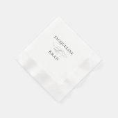 Elegante zwart-wit bruiloft munten servet (Hoek)