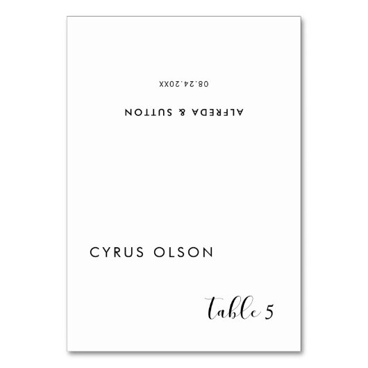 Elegante zwart-wit bruiloft plaatsnaam Kaart (Voorkant)