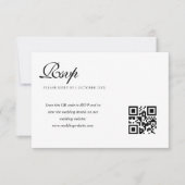 elegante zwart-wit bruiloft QR code rsvp kaart (Voorkant)