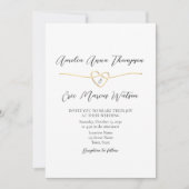 Elegante zwart wit bruiloft QR uitnodiging (Voorkant)