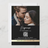 Elegante zwart wit bruiloft QR uitnodiging (Achterkant)