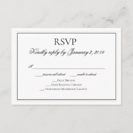 Elegante zwart-wit bruiloft RSVP