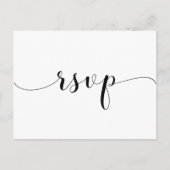 Elegante zwart-wit bruiloft RSVP Briefkaart (Voorkant)