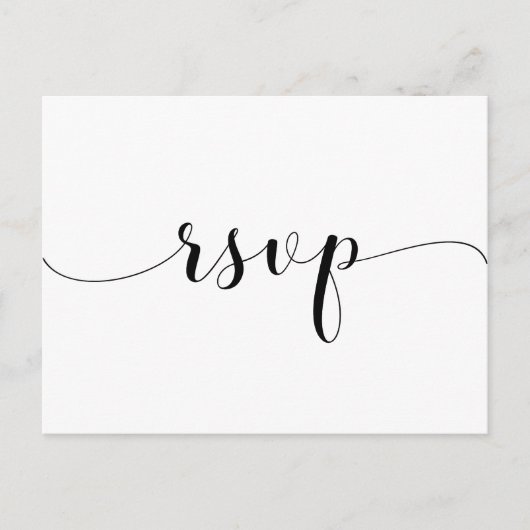 Elegante zwart-wit bruiloft RSVP Briefkaart (Voorkant)