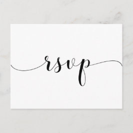 Elegante zwart-wit bruiloft RSVP Briefkaart