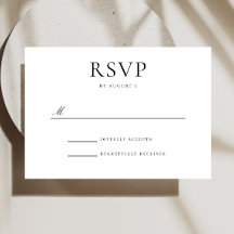 Elegante zwart-wit bruiloft RSVP Kaart