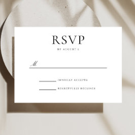 Elegante zwart-wit bruiloft RSVP Kaart