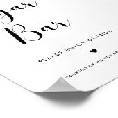 Elegante zwart-wit bruiloft sigaar Bar teken Poster (Hoek)