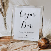 Elegante zwart-wit bruiloft sigaar Bar teken Poster