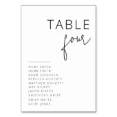 Elegante zwart-wit bruiloft tafel nummers kaart (Voorkant)